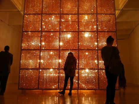 Looking at “Cube Light” is like watching fractured sunlight on the ocean’s horizon, but contained within the geometric perfection of metal lines and angles. This is part of the “Ai Weiwei: According to What?” exhibition on view through Feb. 24, 2013, at the Hirshhorn Museum in Washington, D.C. 