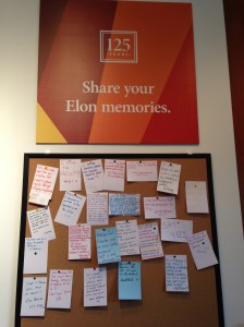 Elon University exhibit message board