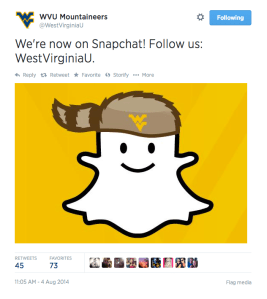 WVU on Snapchat