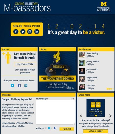 The homepage of the M-bassador program.