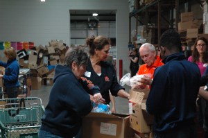 Carroll University alumni and friends sorted over 7000 lbs of food at Feeding America Eastern Wisconsin’s food bank this year.