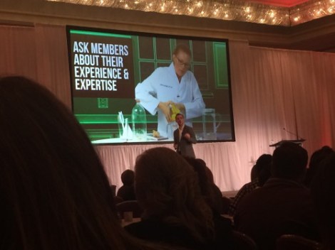 Richard Millington presents on engaging community members at the Higher Logic Super Forum.